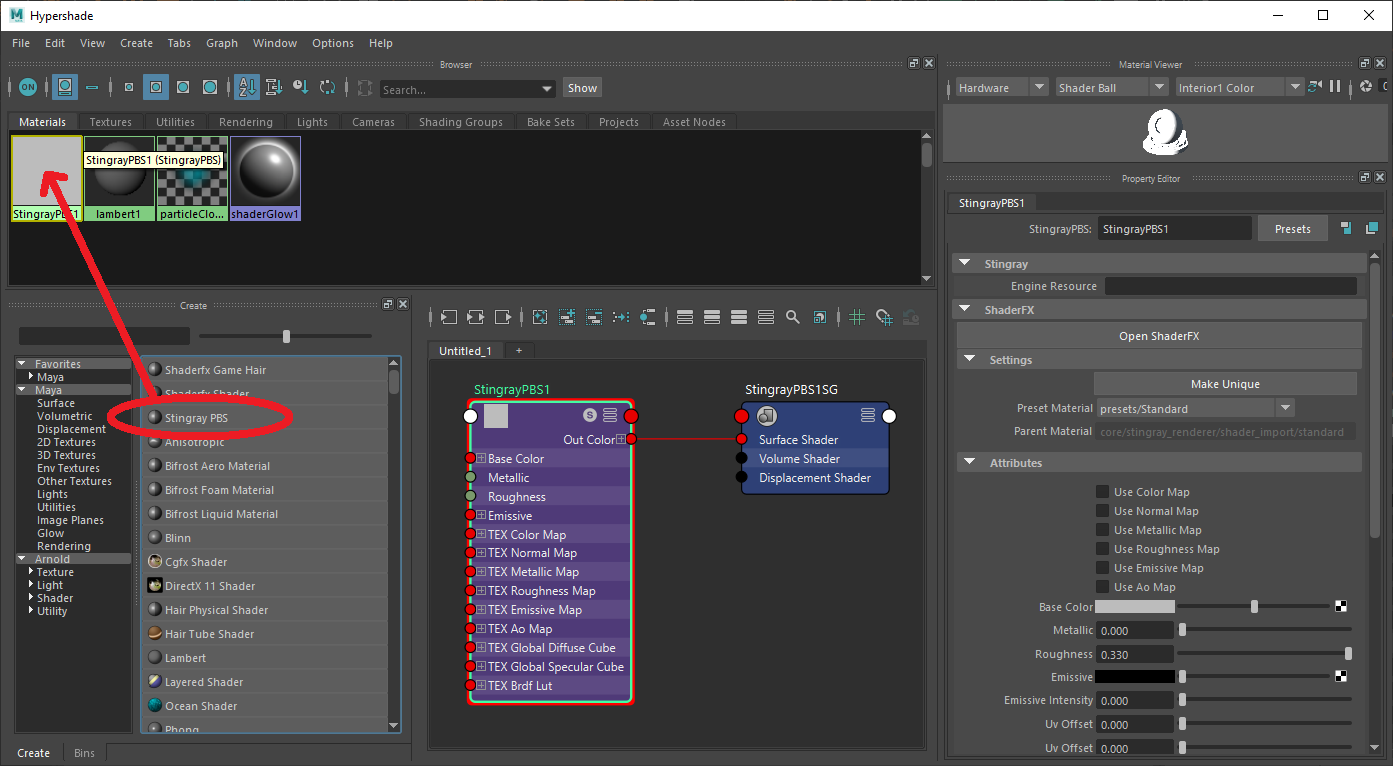 How to create Stingray PBS material