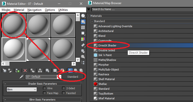 Create DirectX material