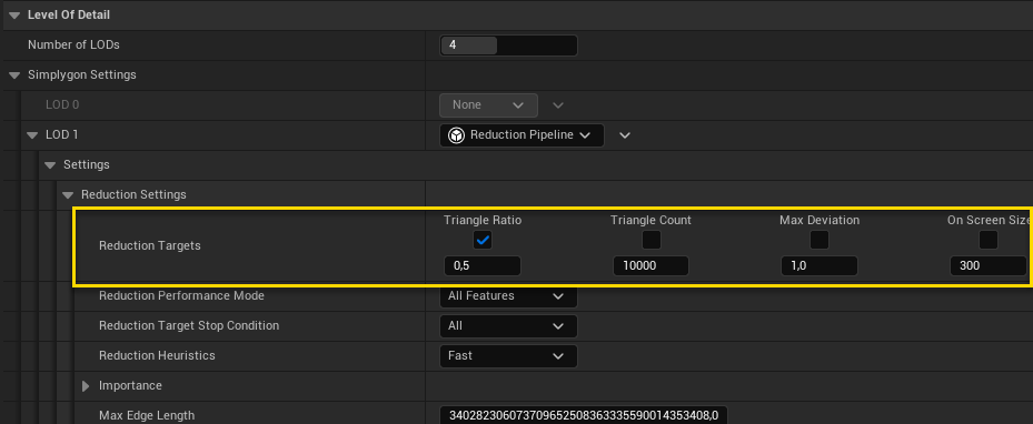 image showing how to change the reduction settings