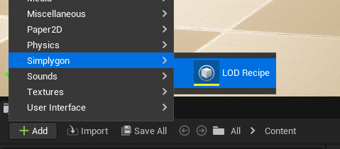 image showing how to create a LOD Recipe