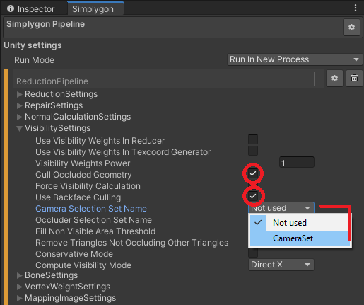 Specify visibility settings