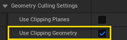 Figure 3: Enable clipping geometry in a pipeline.