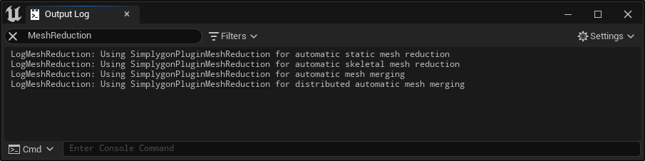 Verify Mesh reduction