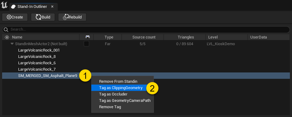 Figure 1: How to tag an Actor as clipping geometry.