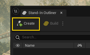 image showing the create button