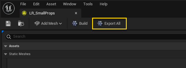 Figure 2: Export option in LOD Recipe.