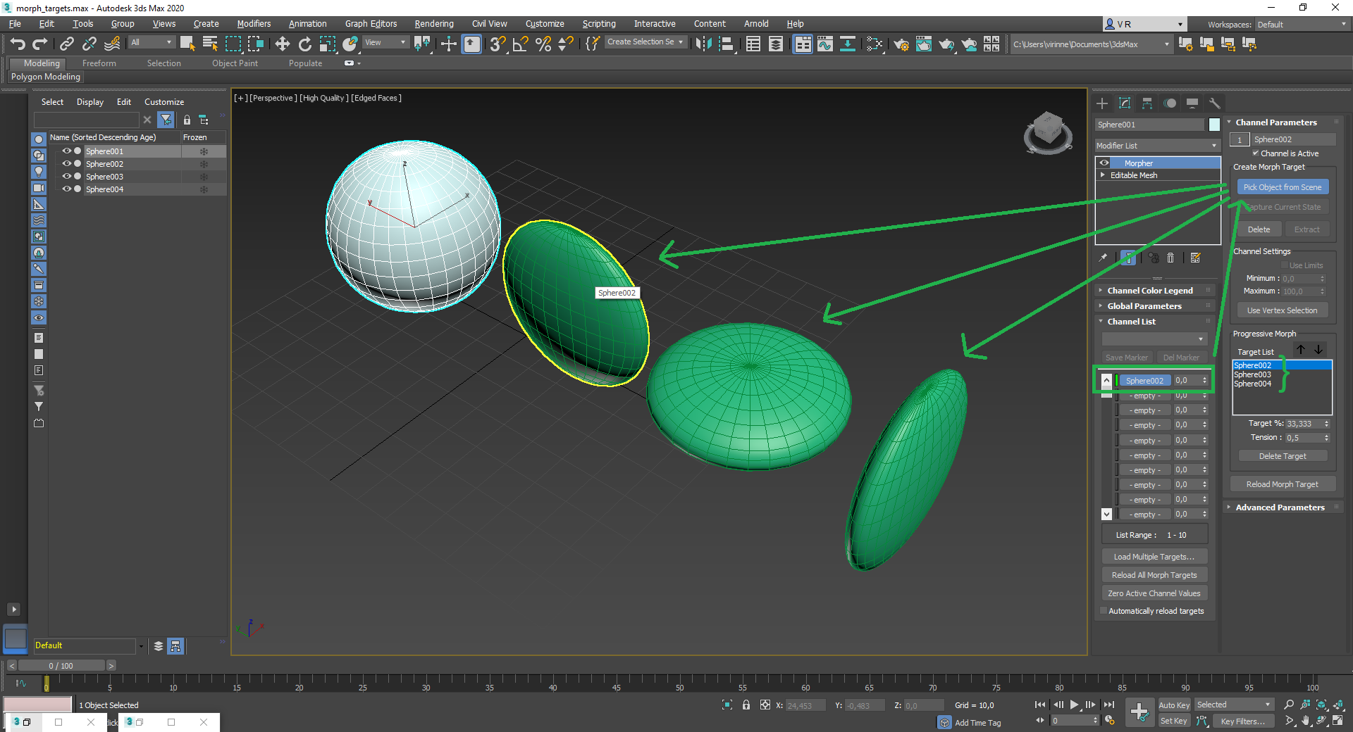 Add multiple morph targets for the first morph channel