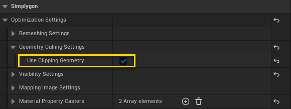 Figure 2: Enable geometry clipping in HLOD builder.