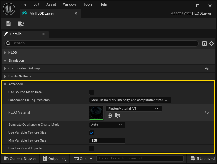 Figure 6: Advanced Settings.