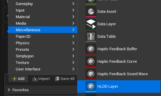 image showing how to create an HLOD Layer