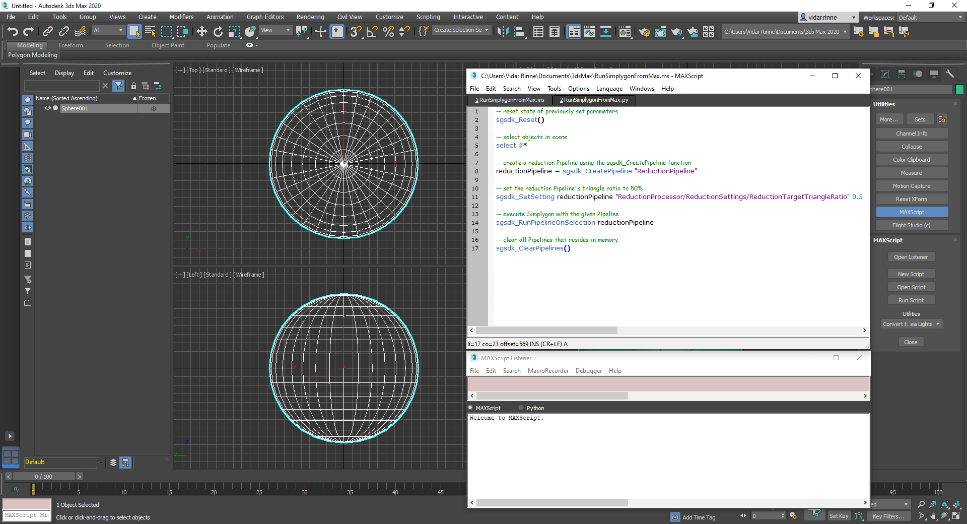 Run Simplygon through MaxScript.