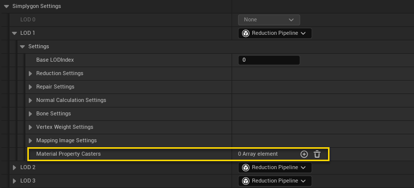 Figure 1: Where to find Material Property Casters.