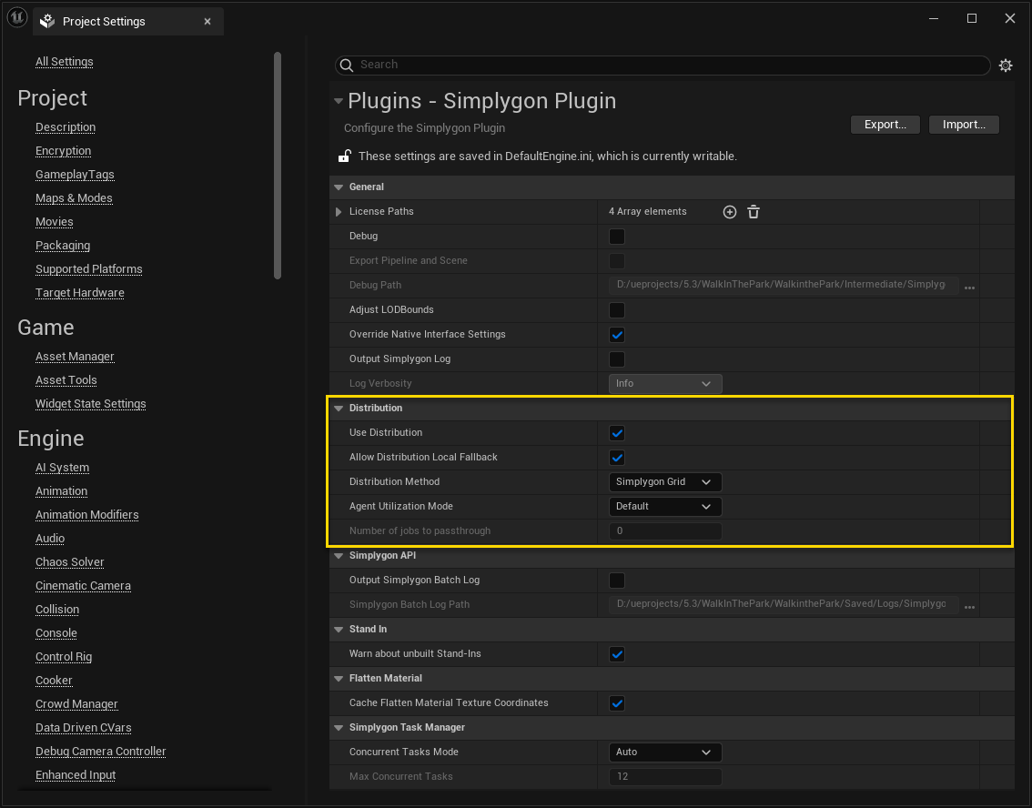 Figure 1: Simplygon plugin settings