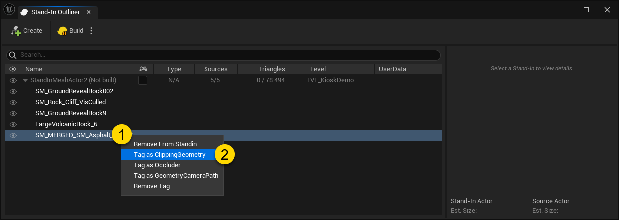 Figure 1: How to tag an Actor as clipping geometry.