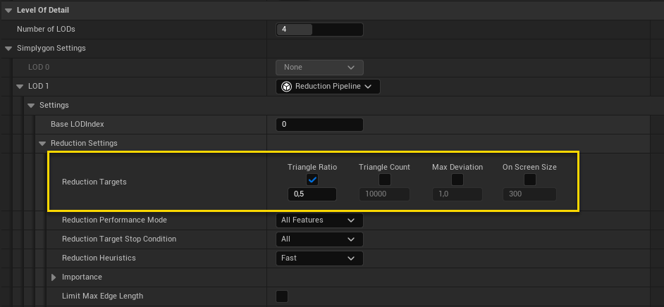 image showing how to change the reduction settings