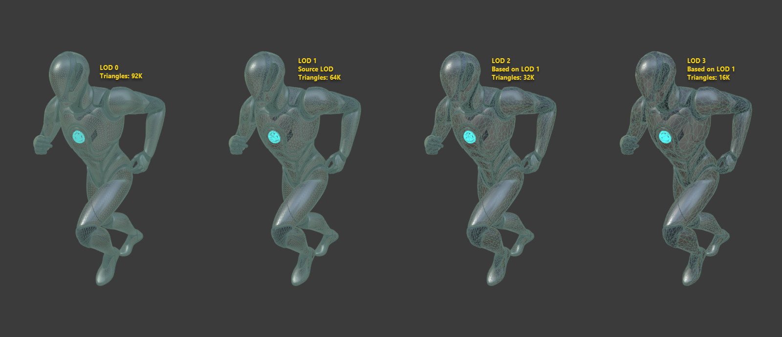 Figure 3: Result using existing source LOD 1 as base for LOD 2 and LOD 3.