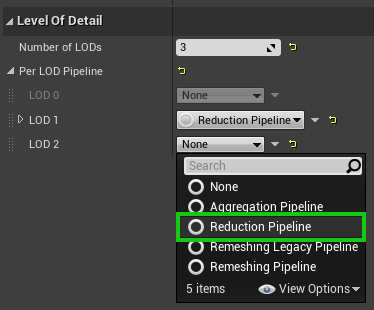 Select reduction pipeline