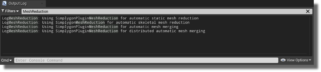 Verify Mesh reduction