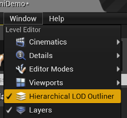 Hierarchical LOD Outliner